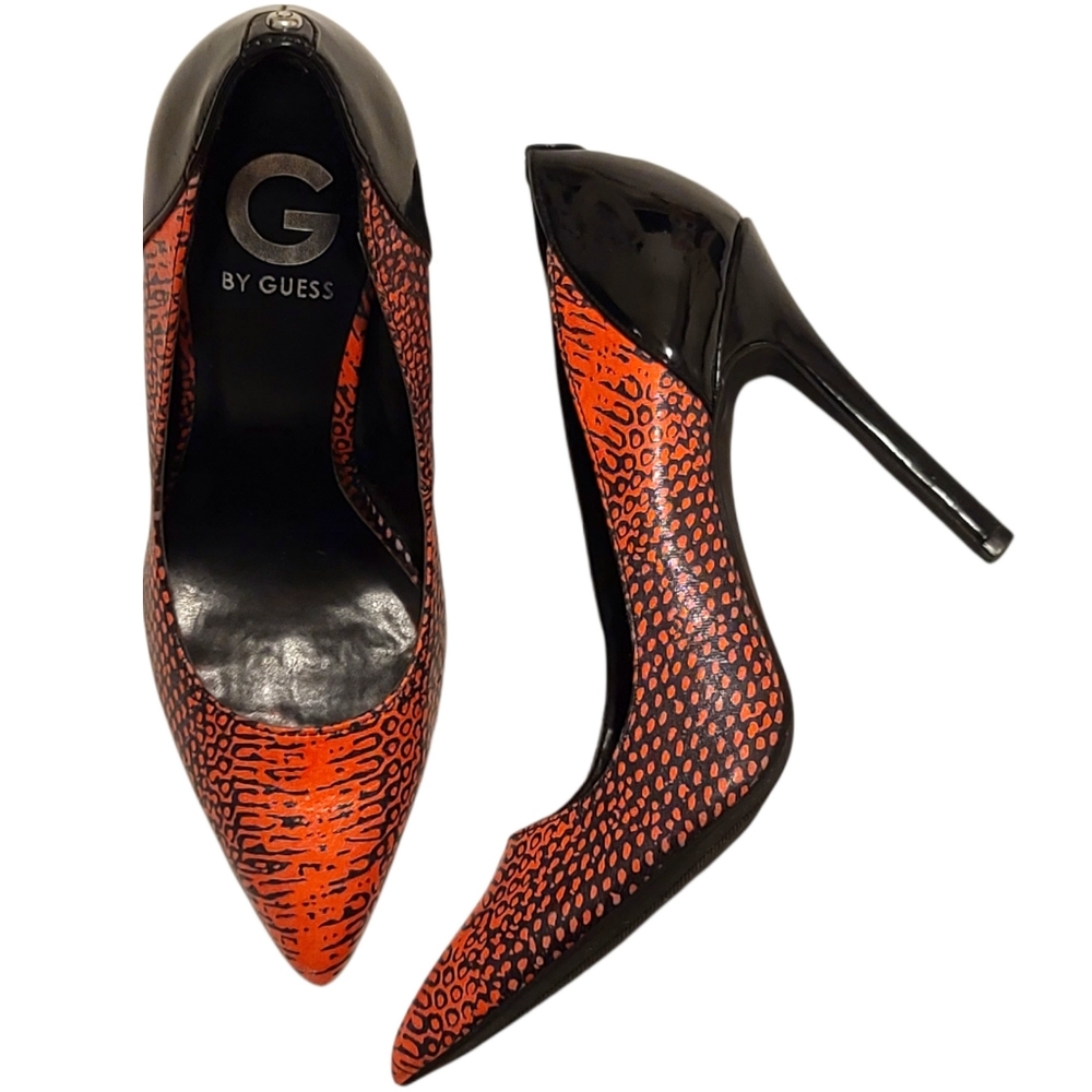 Guess | Felisity Python Print Pointy Toe Pumps Size 7.5 - Picture 1 of 11
